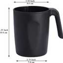 Berglander Black Plastic Coffee Mugs Set of 8, Plastic Cups with Handles 15oz, Reusable Water Cup, Easy to Carry, Great for Home, Garden, Picnic, Camping, Outdoor