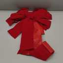 Large Velvet Christmas Bows Outdoor Decorations 17.7 x 36 Inch Christmas Tree Topper Bow for Xmas Wreath Home Front Door Wedding Party Decor (Red)