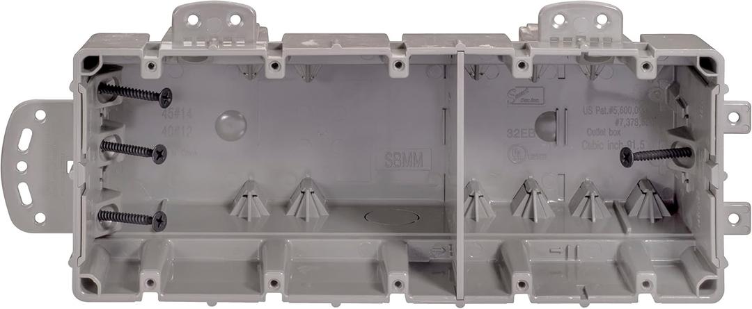 Southwire MSBMMT5G 5 Gang Multi Mount Device Box with Depth Adjustable; Heavy Duty 42lb ; Gray