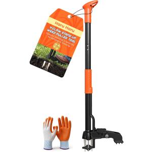Weed Puller Tool 4-Claw Stand Up Weed Remover tools with Ergonomic Long Handle/Foldable Foot Pedal/Easy Eject,Heavy Duty Garden Weeding Tools for Dandelion,Crabgrass,ThistleNo Bending Kneeling