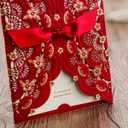 20x Red Laser Cut Wedding Invitations Cards with Foil Gold Floral & Bowknot Cardstock for Engagement Wedding Birthday Fancy Party Invites Favors (20PCS Blank)