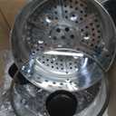 Secura 2 Stainless Steel Food Steamer 8.5 Qt Electric Glass Lid Vegetable Steamer Double Tiered Stackable Baskets with Timer
