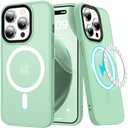 LUMARKE Strong Magnetic for iPhone 13 Pro Case Translucent Matte - Military-Grade Drop Tested - Slim Fit Shockproof Protective Phone Cover 6.1” for Women Girls - Tea Green