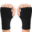JUSDIQIR Palm Brace Wrist Support Sleeves (1 Pair), Everyday Use Wrist Brace, Compression Carpal Tunnel for Wrist Pain Relief, Fitness Gloves, Sports Glove, Wrist Brace for Men and Women (M, Black)