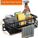 Kitchen Sink Organizer Caddy, Stainless Steel Sink Sponge Holder 30°Tilt Self-Drainage,Sponge Rack with Dish Brush Holder,Soap Dispenser for Kitchen Countertop Storage,9.1x4.1x3.5 Inch