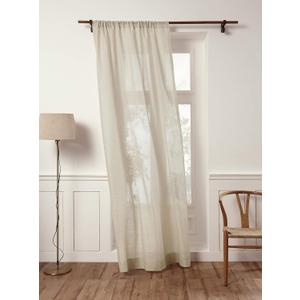 Solino Home Sheer Curtain 108 Inches Long - European Flax 100% Pure Linen Light Natural Window Treatment Panel 52 x 108 Inch - Light Filtering Rod Pocket Curtain for Living Room, Bedroom - 1 Panel