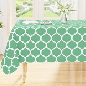 Smiry Rectangle Table Cloth, Waterproof Vinyl Tablecloth with Flannel Backing for Rectangle Tables, Wipeable Spillproof Plastic Tablecloths for Dining, Camping and Indoor (54"x78", Sage Green)