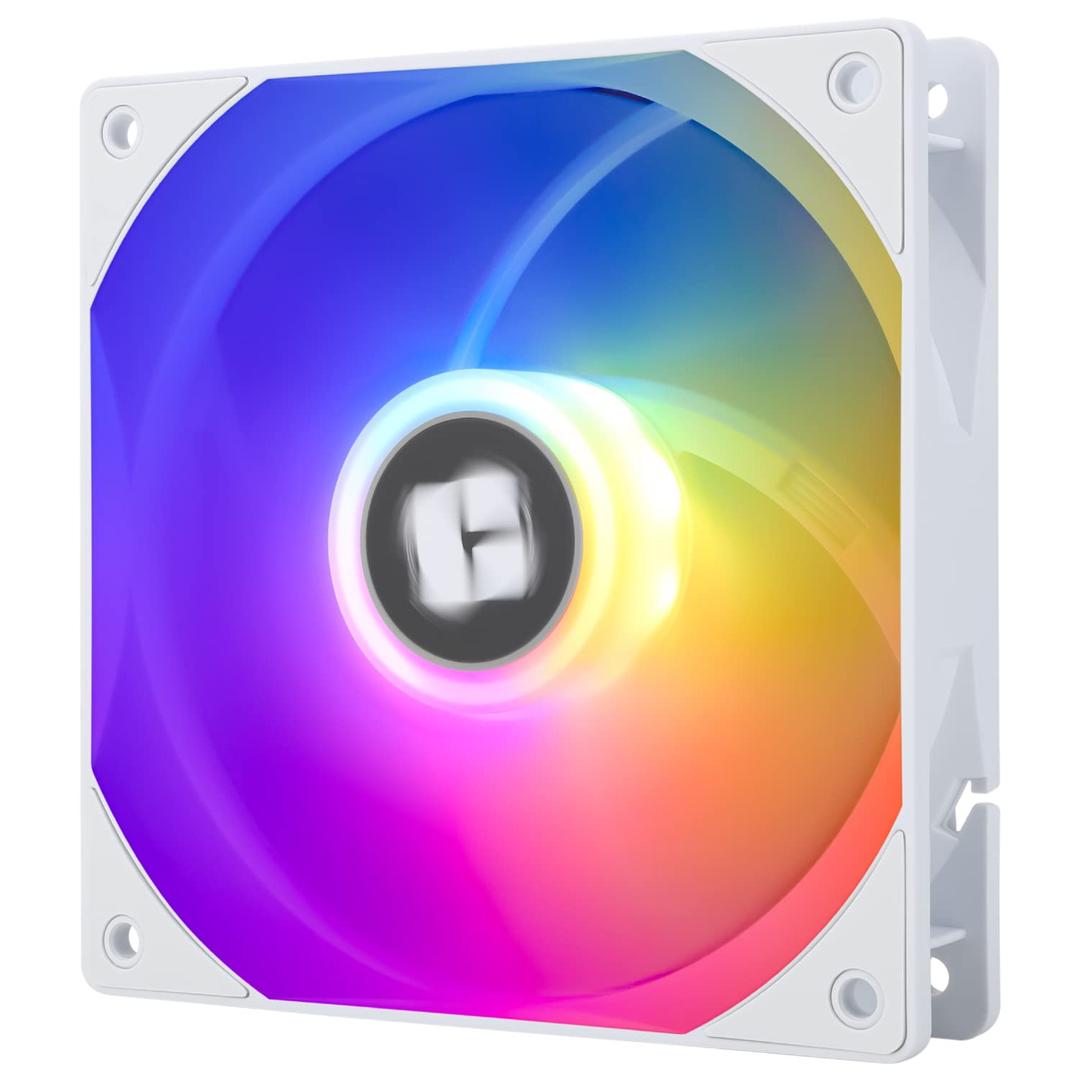 Thermalright TL-C12RW-S V2 CPU Fan 120mm ARGB Case Cooler Fan, 4pin PWM Connector Silent Computer Fan with S-FDB Bearing Included,up to 1500RPM Cooling Fan(White ARGB)