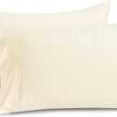 1000 TC Ivory Standard Pillowcases Set of 2 100% Egyptian Cotton Pillow Cases with Long Staple Cotton & Sateen Weave, Silky Soft Hotel - Like Bed Pillow Covers for Comfy Sleeping, Snug Fit