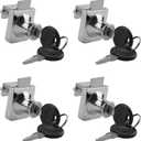 4PCS Glass Locks with Same Keys Locks for Showcase Display Cabinet, 5-8mm Thicken Glass, Single Door