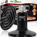 REPTI ZOO 150W Reptile Heat Lamp 2Pack Ceramic Heat Emitter Night Heat Lamp Bulbs Reptile Terrarium Heat lamp Tank Heat Bulb for Turtle Bearded Dragon Gecko Lizard Snake Chicken E26