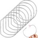 Dunzoom 8 Pcs Loose Leaf Binder Book Rings D-Shaped Binder Rings Large Nickel Plated Steel Book Keychain Key Washi Tape Organizer for Home Office Cards Receipts Photos Files DIY Craft Supplies (5 Inch)