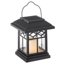 Sterno Home Hanging Solar LED Light Flameless Candle Lantern, 6.5", Black