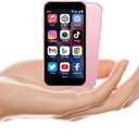 Mini Phone 3.0" HD Touch Screen Mini Smartphone World's Smallest Unlocked Android Compact Mobile Phone for Kids & Students Cell Phone wih GPS Dual SIM Face ID 2GB+16GB Pink