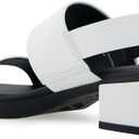 Aerosoles Women's Dove Dual Strap Healed Sandals, White, 6W