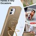 LeYi Phone Case for iPhone-11 Gold, for Magsafe with Stand [ Kickstand Ring Holder] Cover Funda para iPhone 11 Women Man Magnetic Mag Safe Rugged Military Grade Protective Slim ipone 11case, Gold