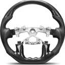 Hydro-Dip Carbon Fiber Steering Wheel For Nissan Patrol Y62 2019-2024 D-shaped With stitching Nappa Perforated Leather Flat-bottom Steering Wheel