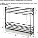 Household Essentials Glidez Multipurpose Paint-Finished Steel Pull-Out/Slide-Out Storage Organizer with Plastic Liners for Under Cabinet Use - 2-Tier Design, Black
