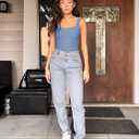 HEGALY Thong Bodysuits for Women 3 Piece Sexy Ribbed Seamless Tummy Control Shapewear Sleeveless Square Neck Tank Top (M)