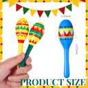 Civaner 24 Pcs Mini Fiesta Maracas for Adults Cinco De Mayo Maracas Mexican Decorations 6 Designs for Mexican Props, 4.92 x 1.38 Inch
