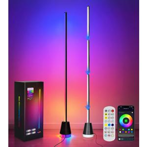 2Pcs Corner Floor Lamp,Smart RGB LED Corner Lamp with App and Remote Control,16 Million Colors & 68+ Scene,Music Sync,Timer Setting,Ideal Standing Lamp for Living Room,Bedrooms,Gaming Rooms