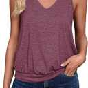 Womens Tank Tops Casual V Neck Sleeveless Summer Spring Clothes Loose Fit Cute Outfit Basic Cami 2025 Fashion Shirts (Small, Dust Pink)