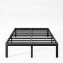 KERAMIK 12 Inch High Full Size Bed Frame No Box Spring Needed, Full Bed Frame Metal with Round Edge, Easy Assembly, Heavy Duty, Black
