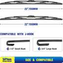 5 PLUS 22" Wiper Blades 2 Pack Replacement for Ford F150 F250 F350 F450 F550 2023 2022 2021 2020 2019 2018 2017 2016 2015 2014 2013-2009-OEM Quality Premium All-Season Windshield Wiper Blades