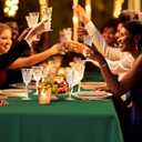10 Pack Premium Disposable Plastic Tablecloth 54" X 108" Rectangle Table Cover for Birthdays Weddings Christmas Anniversary Buffet Table (Green)