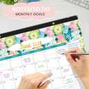4 x 2026 Desk Calendar - JAN 2026 - DEC 2026, 2026 Calendar, 12 Monthly Calendar, 17" x 12", Desk/Wall Calendar 2026 with Desk Pad, Ruled Blocks, To-do List & Notes, Tear Off, Twin-Wire Binding, Large Desk Calendar for Home & Office Organizing - Floral