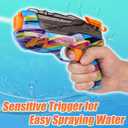 4 Pack Water Gun for Kids Adults, Watercolor Squirt Gun with Trigger, Long Range Water Pistol, Super Water Blaster Soaker Toys for Outdoor Play, Pool, Beach, Yard, Summer Party