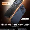 Magnetic for iPhone 17 Pro Max Case, [Metal Frame Grip] Fit for MagSafe [Military-Grade Protection] with Shockproof Anti-Lining Slim Cover for iPhone 17 Pro Max Phone Case,Black