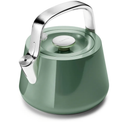Caraway 2 Quart Whistling Tea Kettle - Durable Stainless Steel Tea Pot - Fast Boiling, Stovetop Agnostic - Non-Toxic, PTFE & PFOA Free - Includes Pot Holder - Sage