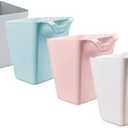 Rikyo 4 Pack Hanging Cup Holders,Trolley Basket Storage,Rolling Cart Accessories,4.75x4 Hanging Holder Storage Containers Hanging Buckets Hanging Bins,Make Up Pencil Holder(4 Colors)