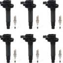 UF553 Ignition Coil Pack Iridium Spark Plugs Set of 6 Fits for 3.7 3.5 V6 Ford Edge Flex Taurus Lincoln MKS MKT MKZ MKX Mercury Sable 2008-2016 Replaces# UF595 5019