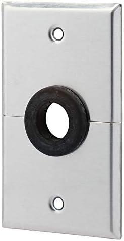 SEMTRON Cable Pass Through Rubber Grommet Wall Plate | 3/4" Grommet, 1 Gang, Split | Stainless Steel | Made in USA