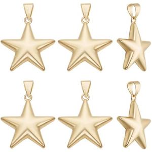 Beebeecraft 1 Box 10Pcs Golden Star Charms Bulk Real 18K Gold Plated Brass Metal Five Pointed Stars Shaped Mini Dangle Pendant Charm for Jewelry Making Pendants Necklace Bracelet DIY Crafts Supplies