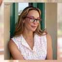Madison Avenue Square Vintage TR90 Blue Light Blocking Reading Glasses for Women, Anti Eyestrain/Glare Computer Readers