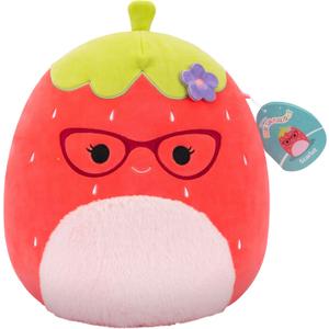 Squishmallows Original 12in Scarlet The Red Strawberry with Glasses and Flower Pin  Official Jazwares Plush (Medium-Sized)
