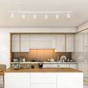 Globe Electric West 64" 6-Light Track Lighting, Matte White, Center Swivel Bars, Bulb Not Included