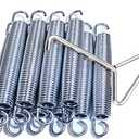 xiulifeifei 6.5" Trampoline Springs Heavy Duty Galvanized Steel Replacement Spring Set ，Come with Free Triangle Hook-Hook(16 Pieces)