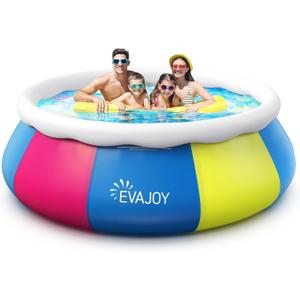 EVAJOY 10ft x 30in Above Ground Swimming Pool - Easy Set Inflatable Top Ring for Adults, Family, Backyard, Outdoor With Cover