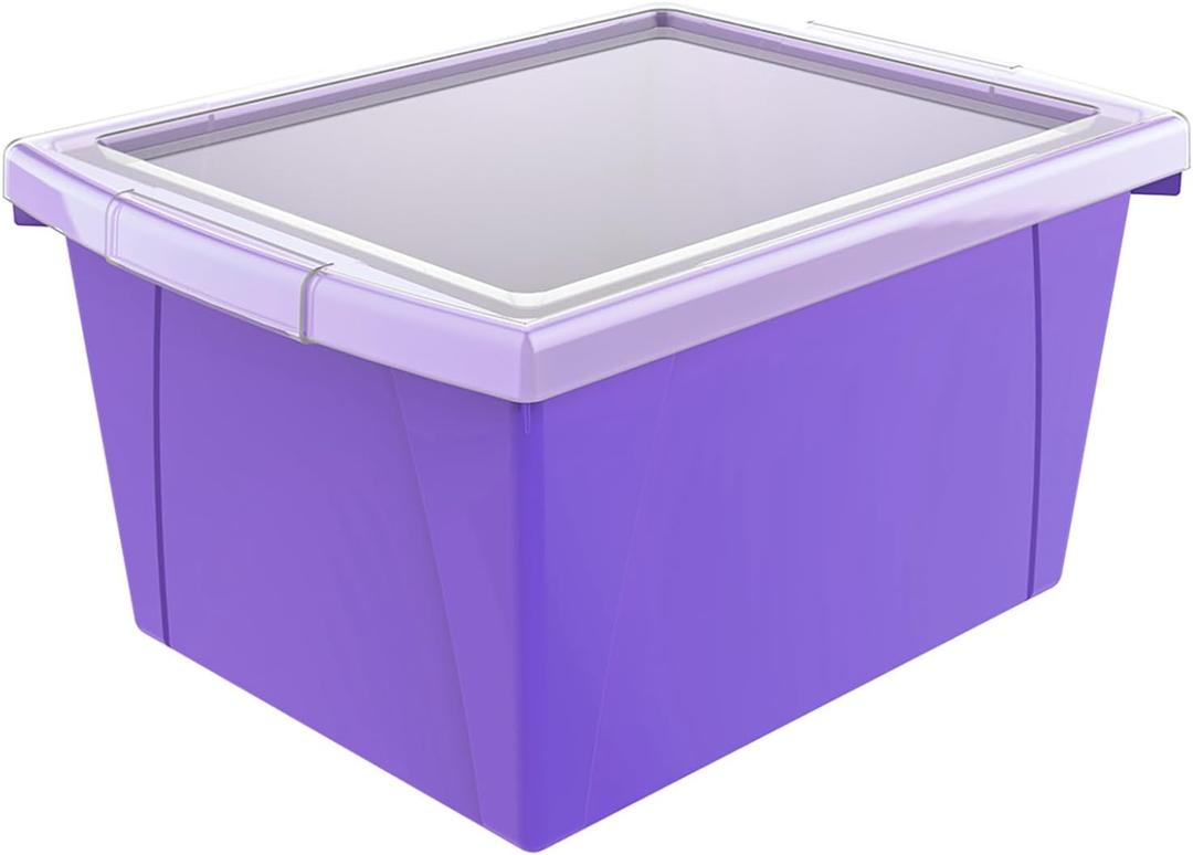 4 Gallon Storage Bin with Lid, Purple