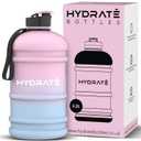 HYDRATE XL Gym Water Bottle for Men - Half Gallon Water Jug, Perfect for Hydration - Flip Cap Large Sports Bottle with Leak Proof Silicone Seal - BPA Free, Reusable Bottle - 2.2L Blue (74.4 Ounces, Cotton Candy)