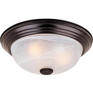 DESIGNERS FOUNTAIN Reedley 2-Lights Flush Mount Ceiling Light, 11 Inch Lighting Fixture for Kitchen, Bedroom, Bathroom, and Hallway, White Alabaster Glass, Oil Rubbed Bronze, 1257S-ORB-AL