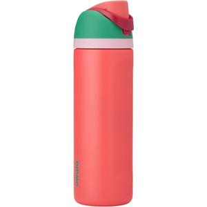 Owala FreeSip Insulated Stainless Steel Water Bottle with Straw for Sports, Travel, and School BPA-Free Sports Water Bottle, 24 oz, Strawberry Fields