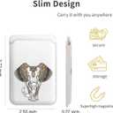 Magnetic Wallet Cell Phone Card Holder for Phone Case with Mag-Safe PU Leather Wallet for iPhone 15 14 13 12 Pro/Pro Max/Plus/Mini (Retro Elephant)