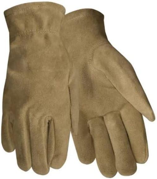 33170 Red Small Cowhide Suede Leather Full Fingered Work & General Purpose Gloves - Keystone Thumb - Uncoated - 33170-S [PRICE is per PAIR]