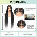 360 HD Full Lace Knotless Braided Wigs for Women Box Braid Wig with Baby Hair Premium Synthetic Natural Looking Black Braided Lace Front Wigs 36 Inch