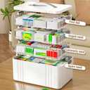 ARSTPEOE 4-Tier Medicine Organizer - Portable Medicine Cabinet with Handle, Regular 4-Tier